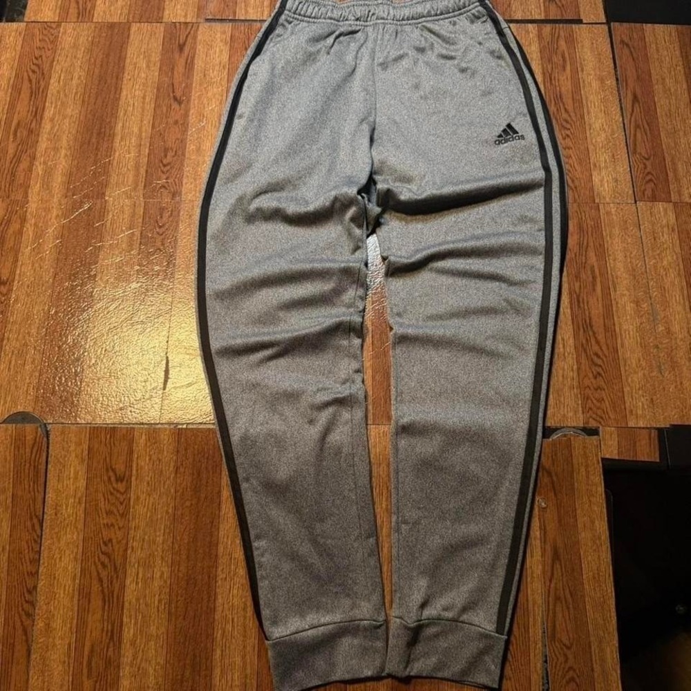 Adidas Grey Striped Retro Tech Sportswear Sweatpants Jogger Small
